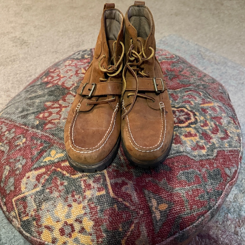 Men's Brown Leather Boots - Picture 2 of 4